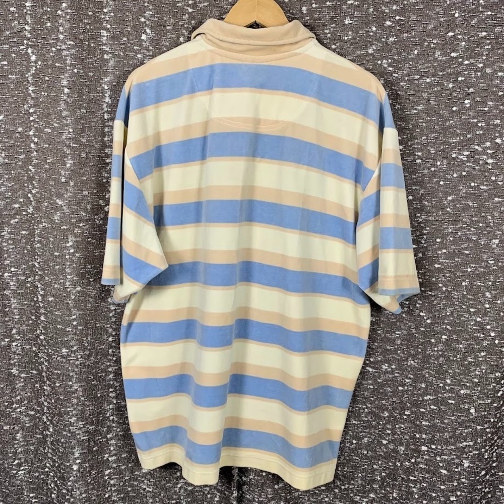 Vtg Y2K Southpole‎ Striped Fleece Polo Shirt Embroidered Skater Hip Hop Men's M - Picture 8 of 11
